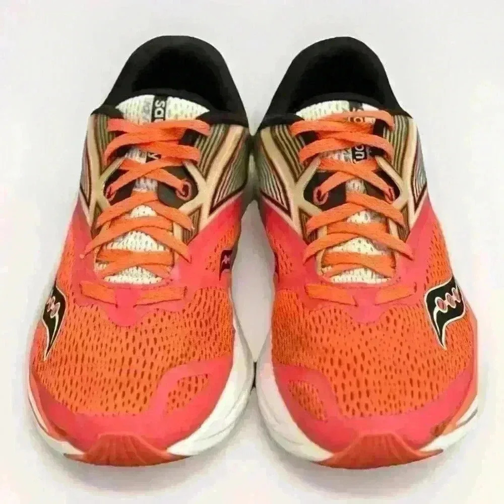 Saucony Kinvara Women's Size 8.5 Sneaker Running Shoe Orange Black - Picture 3 of 10